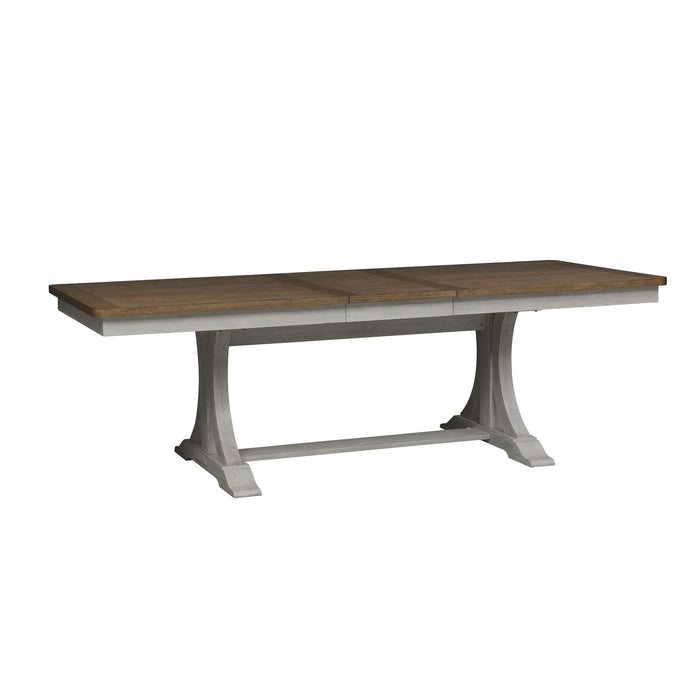 Farmhouse Reimagined 5 Piece Trestle Table Set
