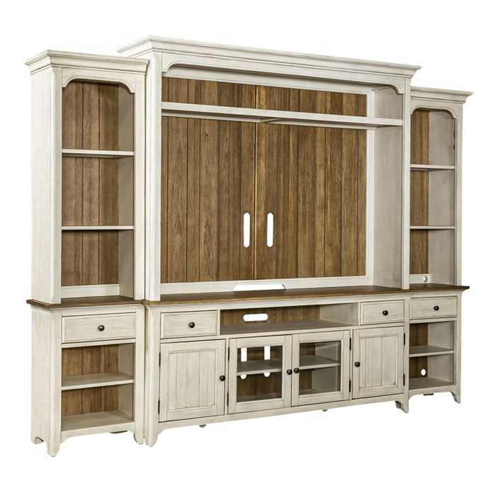Farmhouse Reimagined Entertainment Center with Piers