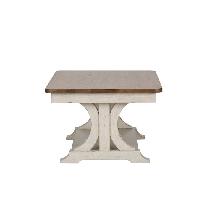Farmhouse Reimagined Rectangular Cocktail Table in Antique White