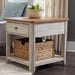 Liberty Farmhouse Reimagined End Table with Basket in Antique White image