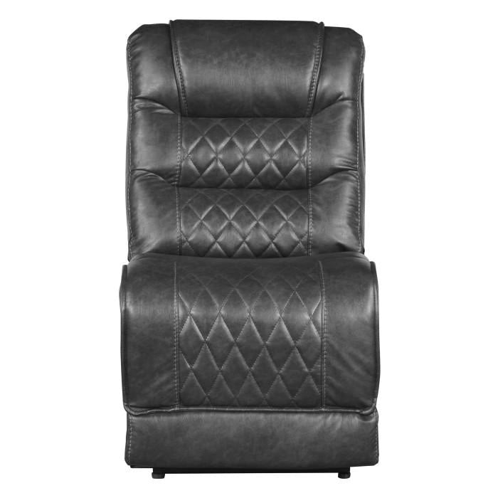 Putnam Power Armless Reclining Chair in Gray 9405GY-ARPW