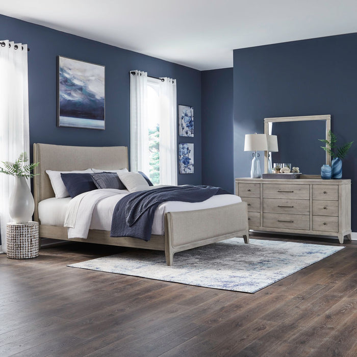 New Haven Queen Uph Bed, Dresser & Mirror image