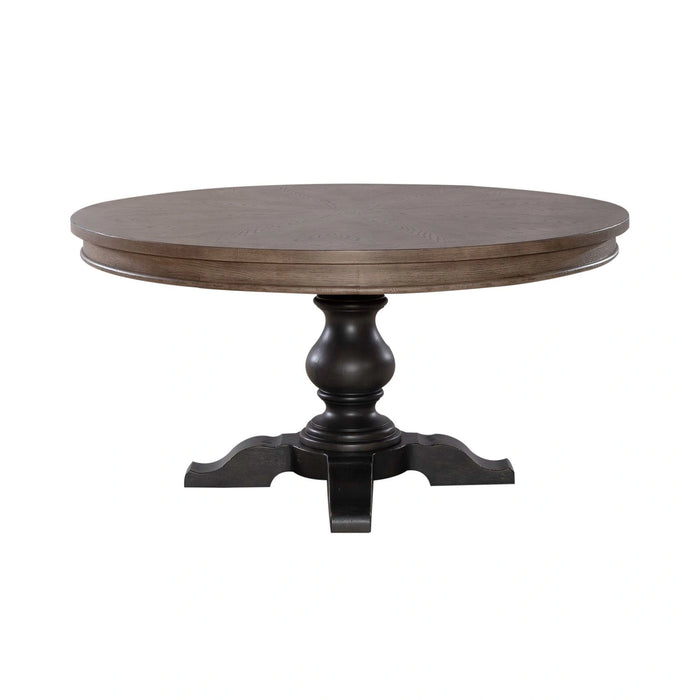 Americana Farmhouse Single Pedestal Table Base- Black image