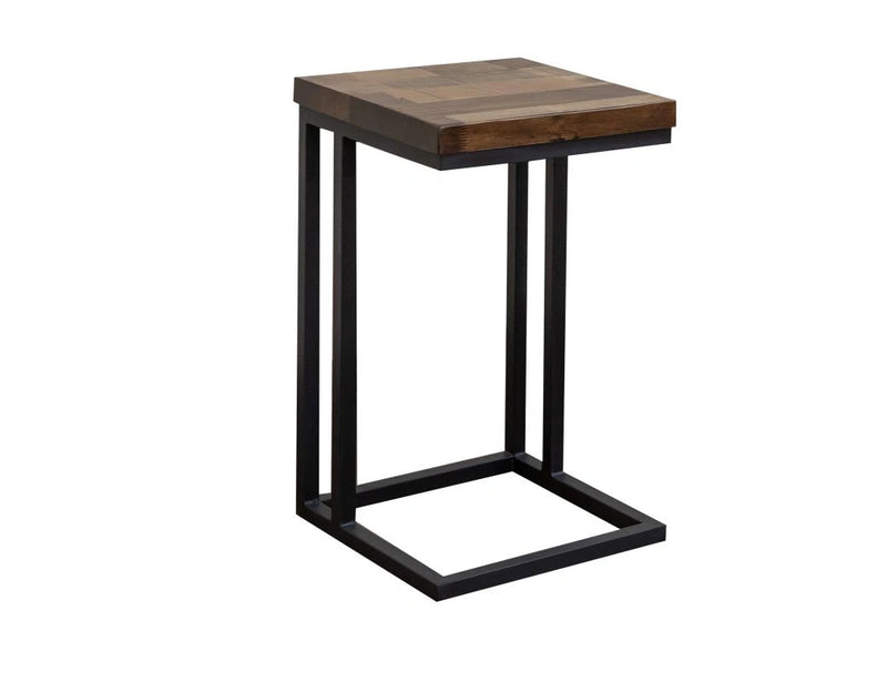 Maya Iron base and Wooden Top, C-Shaped Table