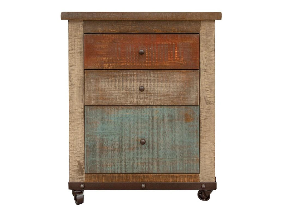 Antique Multicolor 3 Drawers File (Fits Letter and Legal Size)