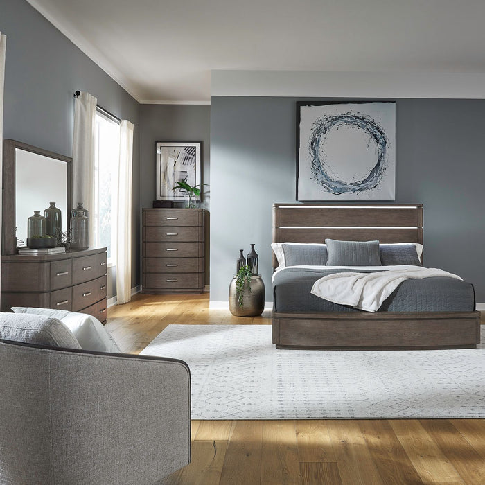 Cascade Falls King California Panel Bed, Dresser & Mirror, Chest image