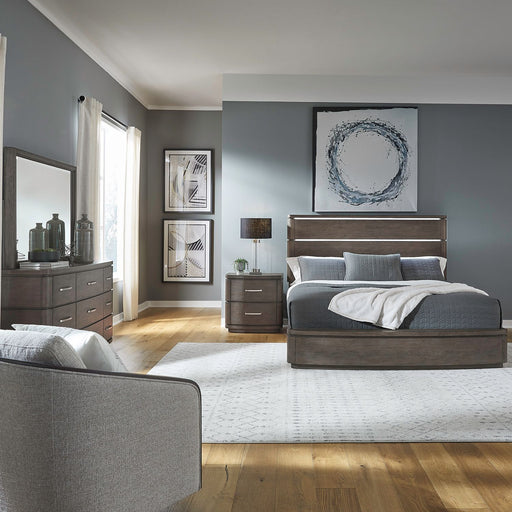 Cascade Falls King Panel Bed, Dresser & Mirror, Night Stand image