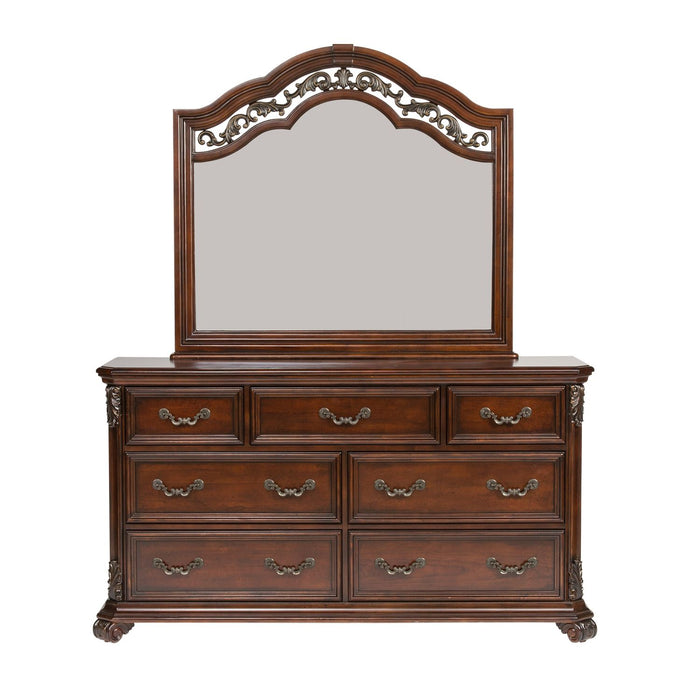 Messina Estates King Poster Bed, Dresser & Mirror, Chest, Night Stand