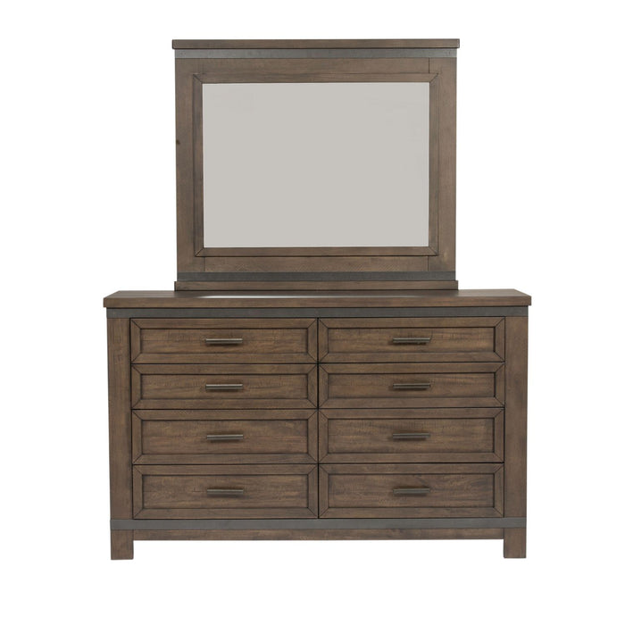 Thornwood Hills King Two Sided Storage Bed, Dresser & Mirror, Night Stand