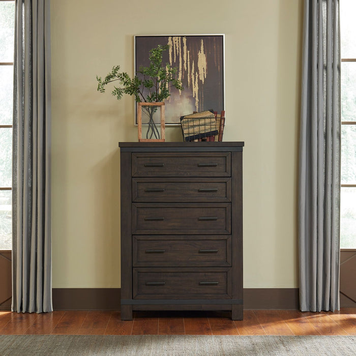 Thornwood Hills King Bookcase Bed, Dresser & Mirror, Chest