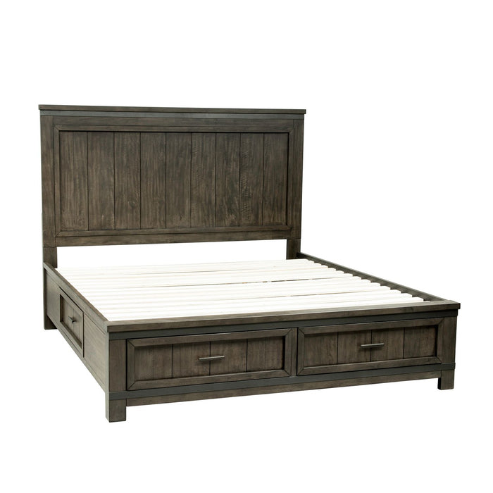 Thornwood Hills Queen Two Sided Storage Bed, Dresser & Mirror, Chest, Night Stand