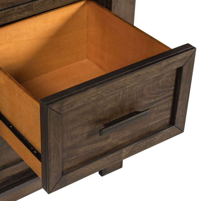 Thornwood Hills Queen Two Sided Storage Bed, Dresser & Mirror, Night Stand