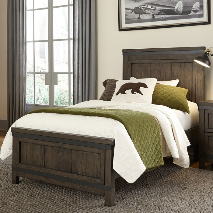 Thornwood Hills Twin Panel Bed in Rock Beaten Gray