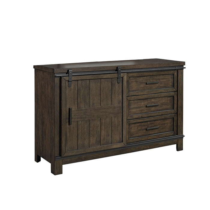 Thornwood Hills Barn Door Dresser in Rock Beaten Gray