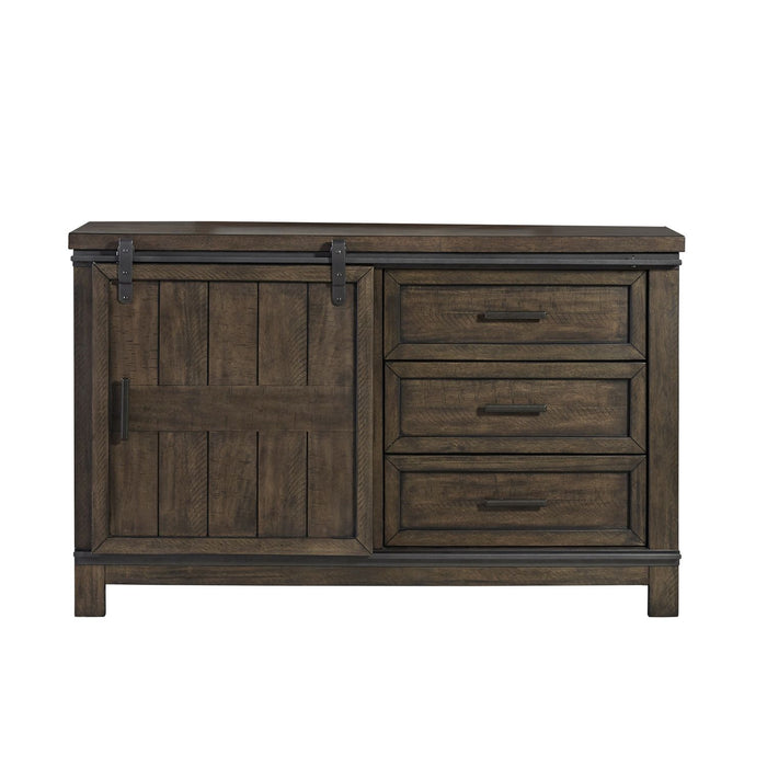 Thornwood Hills Barn Door Dresser in Rock Beaten Gray