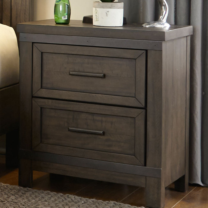 Liberty Furniture Thornwood Hills 2 Drawer Nightstand in Rock Beaten Gray image