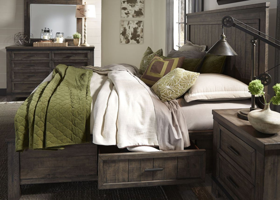 Liberty Thornwood Hills King Two Sided Storage Bed in Rock Beaten Gray 759-BR-K2S