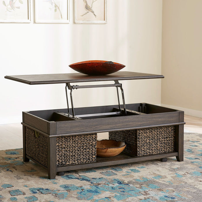 Liberty Furniture Mill Creek Lift Top Cocktail Table in Peppercorn image