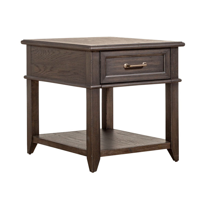 Mill Creek Drawer End Table in Peppercorn