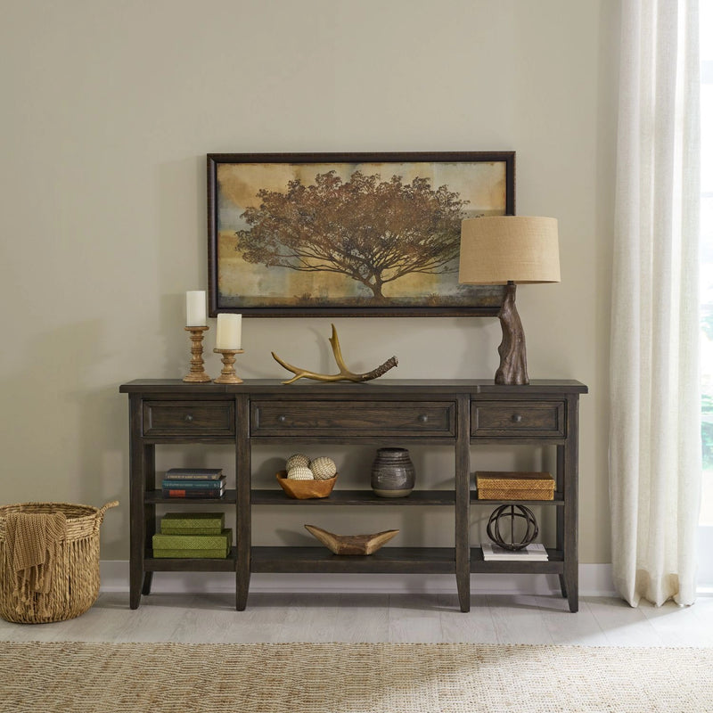 Paradise Valley Hall Console Table in Saddle Brown EST SHIP TIME APPX 4 WEEKS image