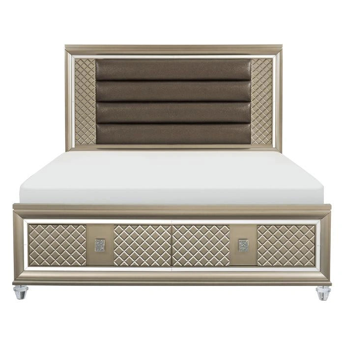 Loudon King Platform with Storage Bed in Champagne Metallic 1515K-1EK*