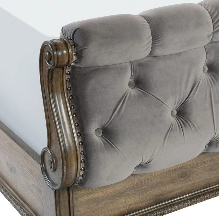 Rachelle King Sleigh Bed in Weathered Pecan 1693K-1EK*