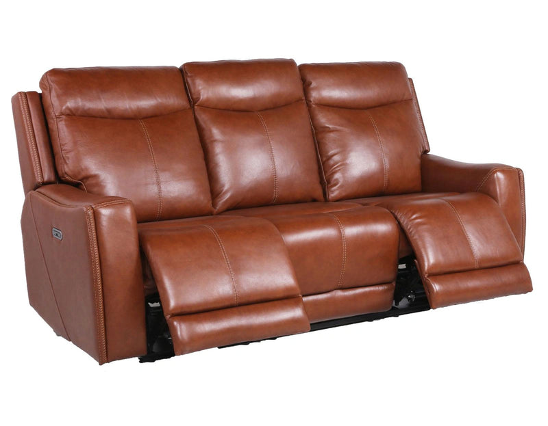 Steve Silver Natalia Leather Dual Power Reclining Sofa in Coach