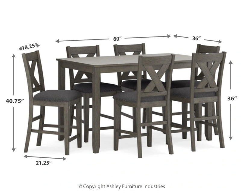Caitbrook Counter Height Dining Table and Bar Stools (Set of 7)