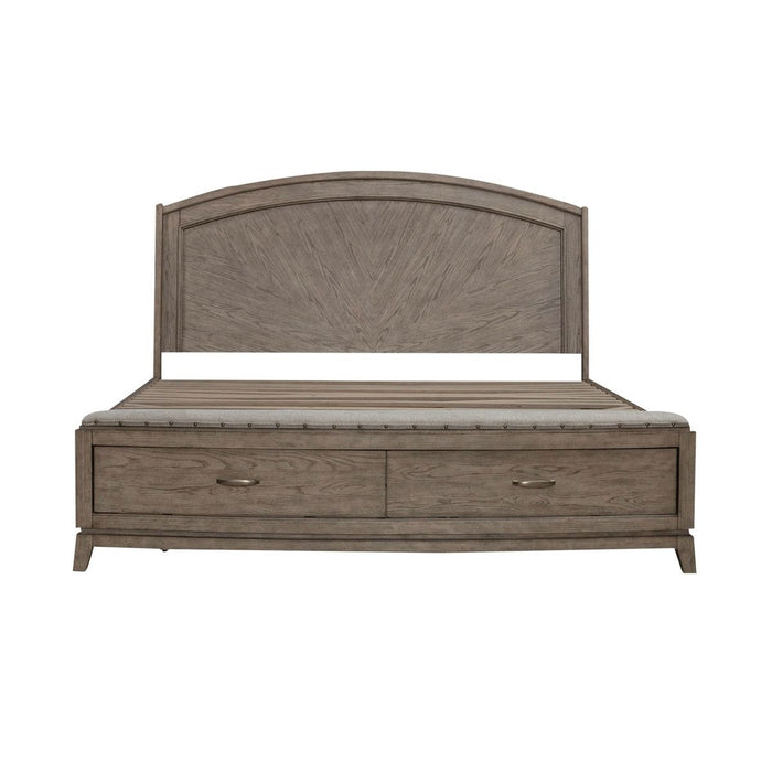Liberty Furniture Avalon King Panel Storage Bed in Burnished Beige
