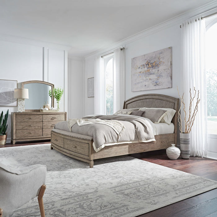 Avalon Queen Panel Storage Bed, Dresser & Mirror image