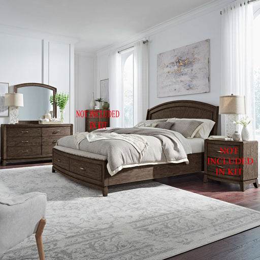 Avalon King Panel Storage Bed, Dresser & Mirror image