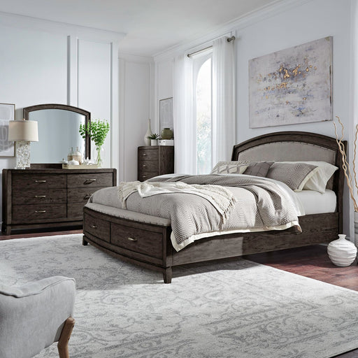 Avalon Queen Uph Storage Bed, Dresser & Mirror, Chest image