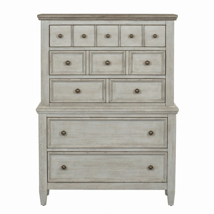 Heartland King Panel Bed, Dresser & Mirror, Chest