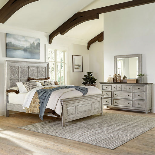 Heartland King Opt California Panel Bed, Dresser & Mirror image