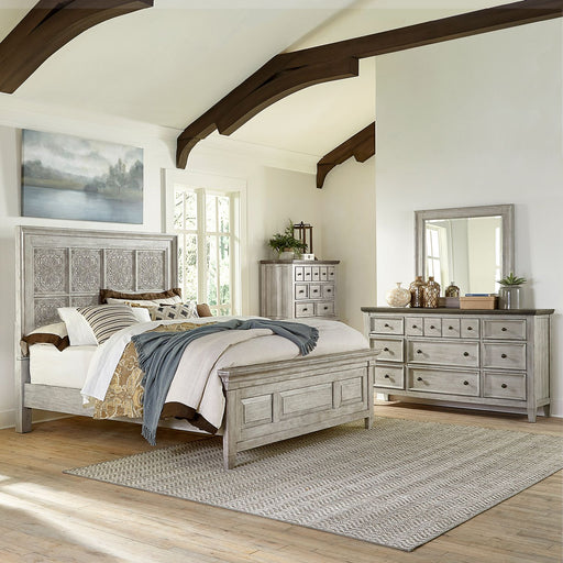 Heartland Opt Queen Panel Bed, Dresser & Mirror, Chest image