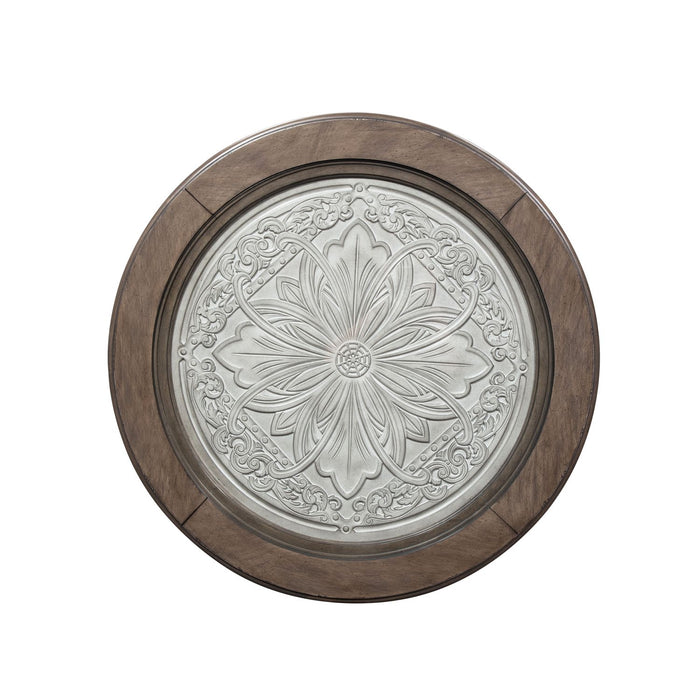 Heartland Round Ceiling Tile Cocktail Table in Antique White