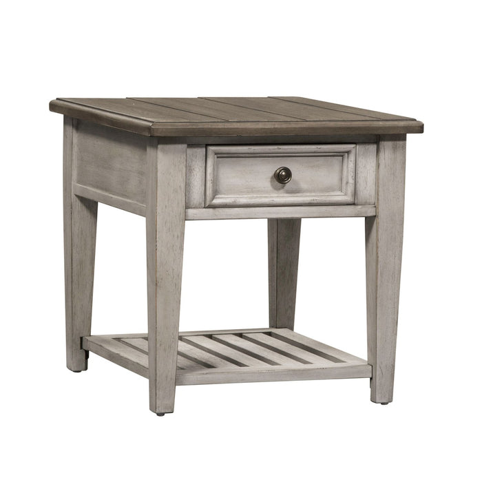 Heartland Drawer End Table in Antique White