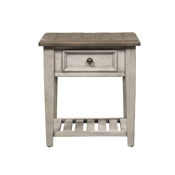 Heartland Drawer End Table in Antique White