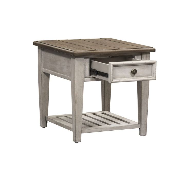 Heartland Drawer End Table in Antique White
