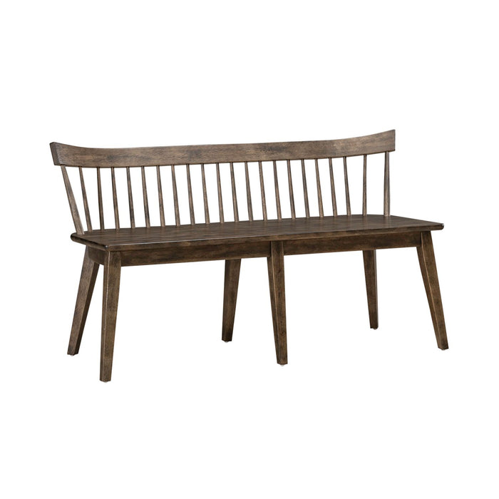 Midland Falls Spindle Back Bench in Rustic Brown image