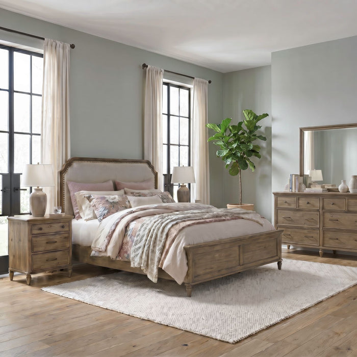 Hickory Grove Uph Bed, Dresser & Mirror, Night Stand image