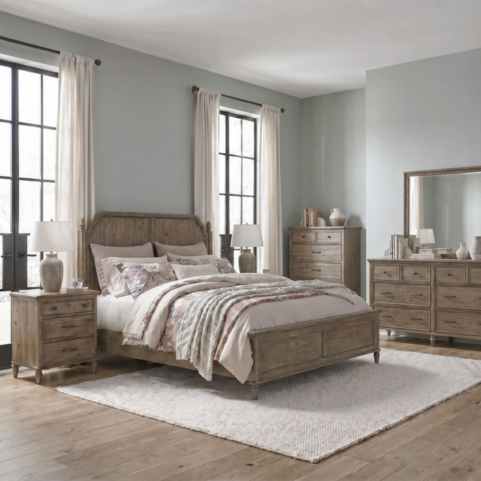 Hickory Grove Panel Bed, Dresser & Mirror, Chest, Night Stand image