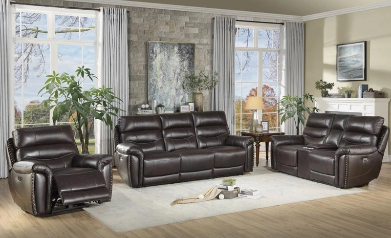 Lance Power Double Reclining Loveseat with Power Headrests in Brown 9527BRW-2PWH