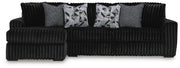 Midnight-Madness Sectional Sofa with Chaise - Onyx