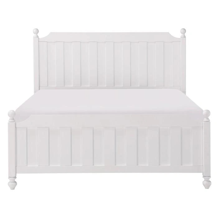 Wellsummer Queen Panel Bed in White 1803W-1*
