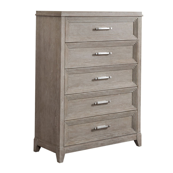 Belmar King Panel Bed, Dresser & Mirror, Chest