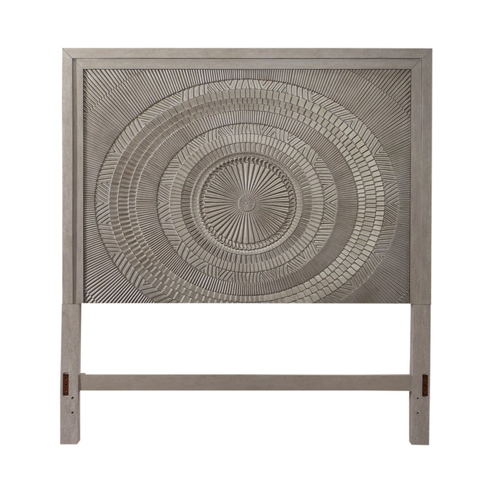 Belmar Queen Panel Bed in Washed Taupe and Silver Champagne