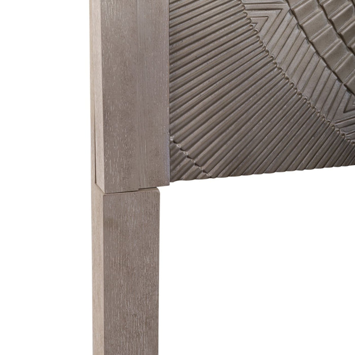 Belmar Queen Panel Bed in Washed Taupe and Silver Champagne