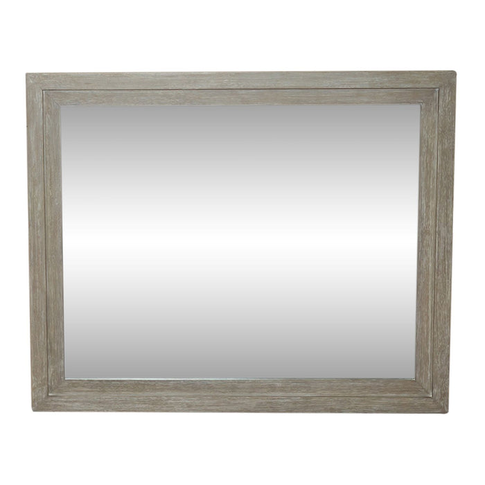 Belmar Mirror in Washed Taupe and Silver Champagne