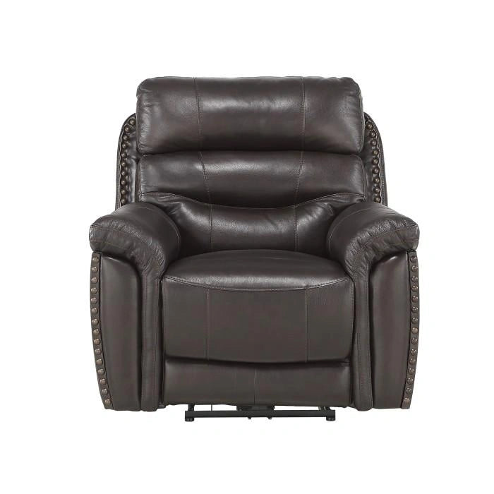 Lance Power Reclining Chair with Power Headrest and USB Port in Brown 9527BRW-1PWH